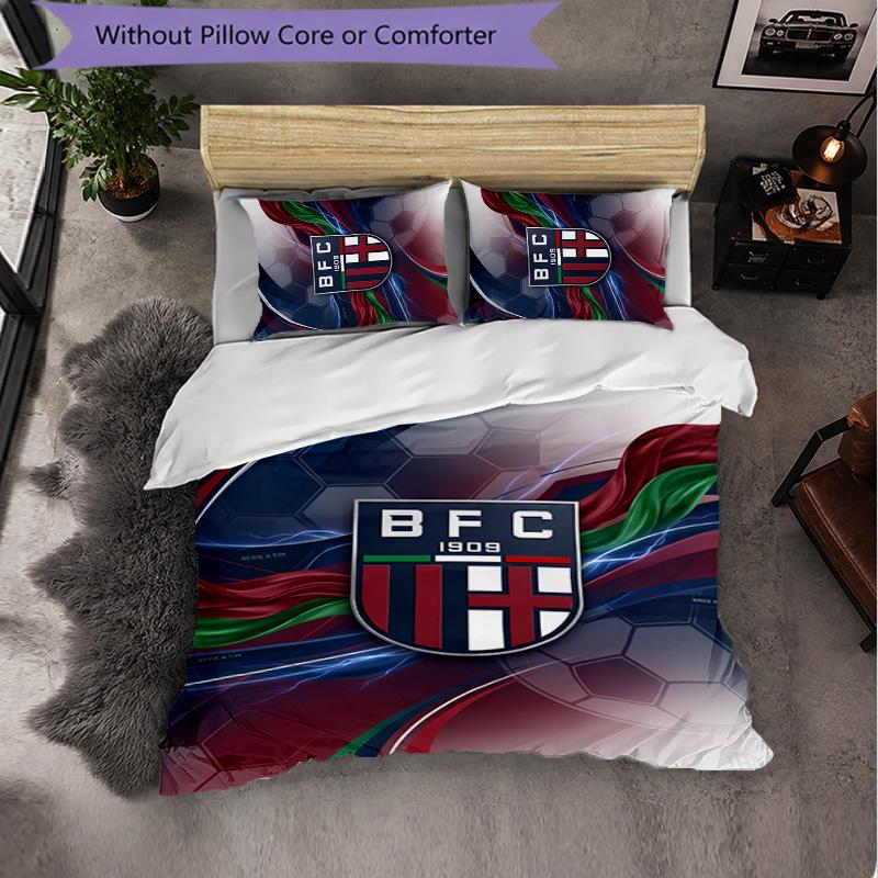 Bologna FC Themed Bedding 3Pcs Duvet Cover Set Decorative Bed Linen For Teen Room Home Decoration