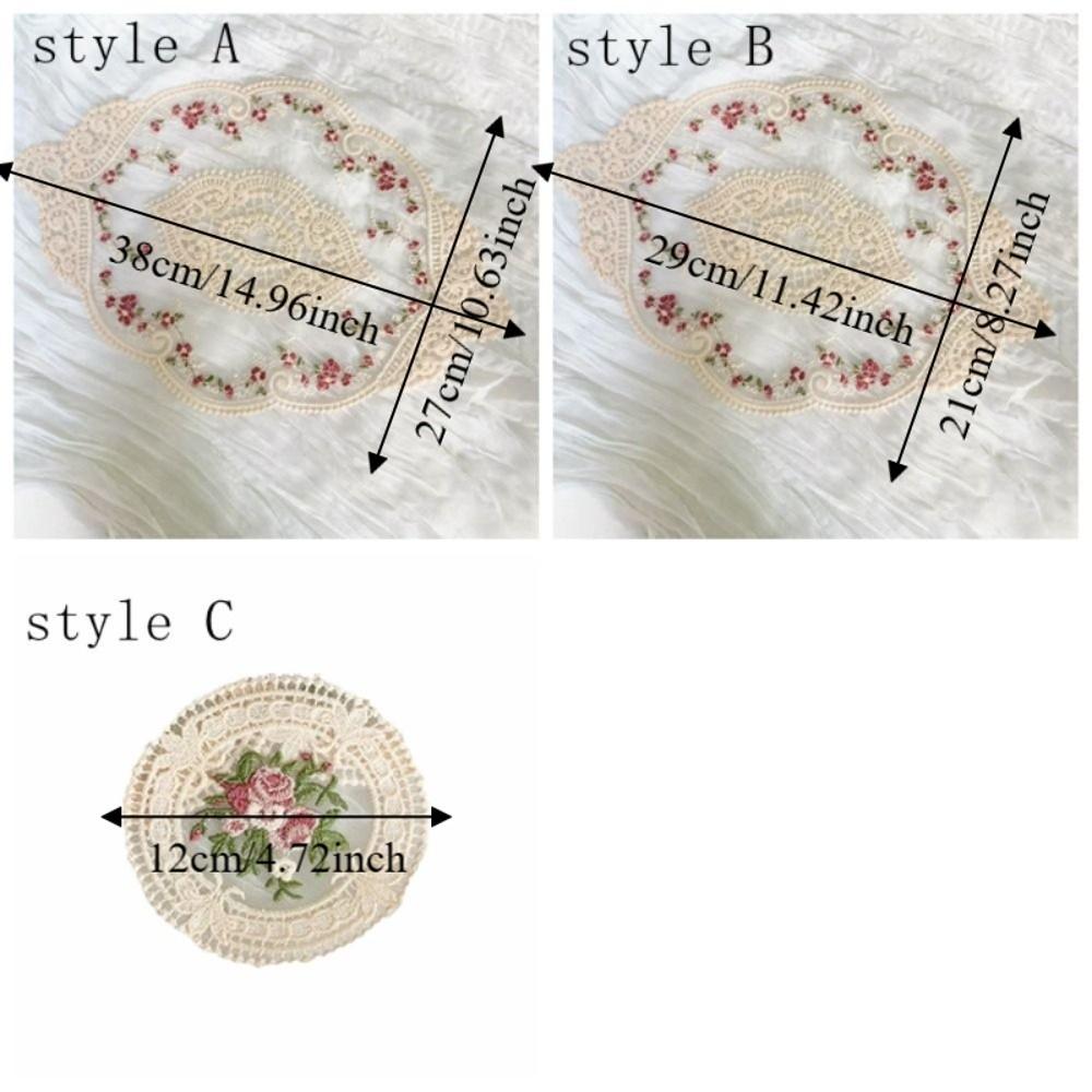 Anti-scald Embroidery Placemat Exquisite Plate Mat Lace Doilies Vintage Lace Coaster Tea Party
