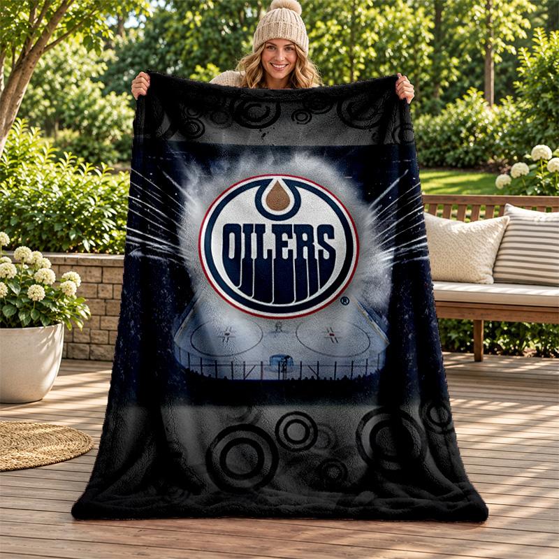 Edmonton Oilers Blanket Flannel Blanket Soft Cozy Plush Throw for Sofa Bed Lightweight Home Decoration Gifts for Christmas Various Holidays