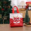 StoBag Christmas Gift Bags Holiday Non-Woven Tote Bags with Holographic Bow Design for Candy Snacks and Presents