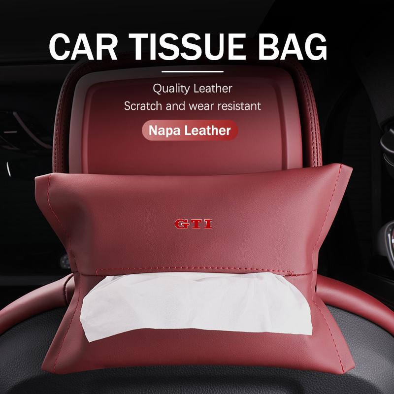 TMBCU1 Leather Car Tissue Storage Bag Back Seat Hanging Tissue Box For Volkswagen VW Passat B5 B5.5 2000- 2007 2008 2009 2010 Touareg