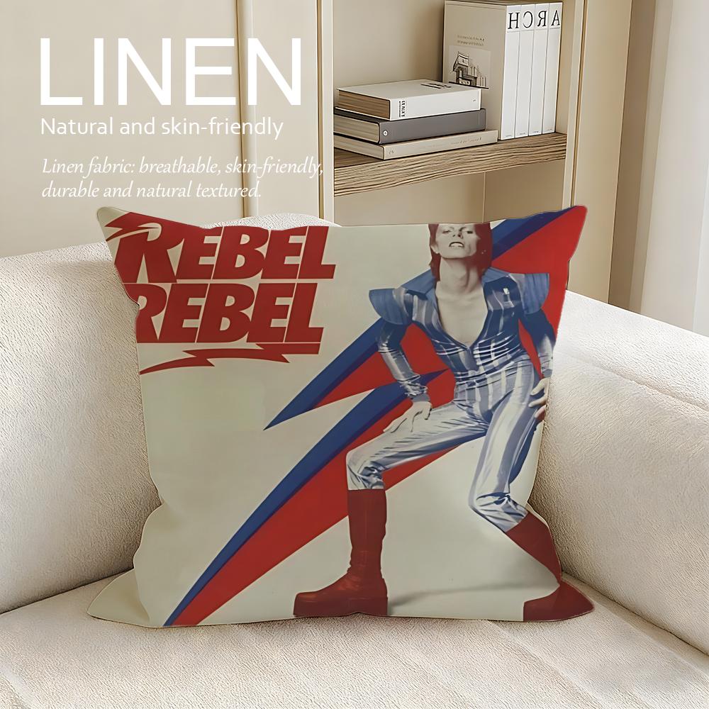 

Music David Bowie Cushion Cover Pillowcase Set Pcs x x Breathable Washable Sofa Cushion Cover 30X30cm