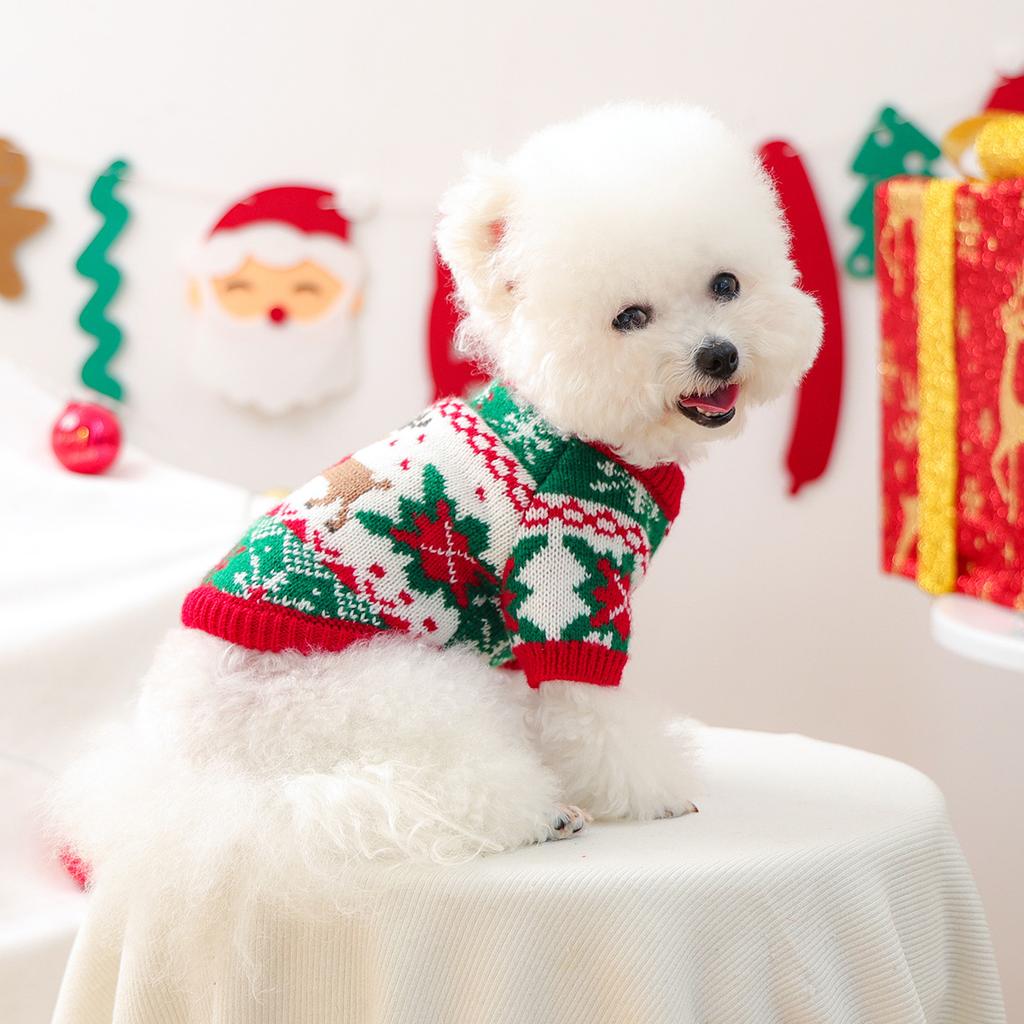 Autumn and Winter Warm and Comfortable Dog Sweater Clothes Pet Cat Clothing Flower Sweater Collection