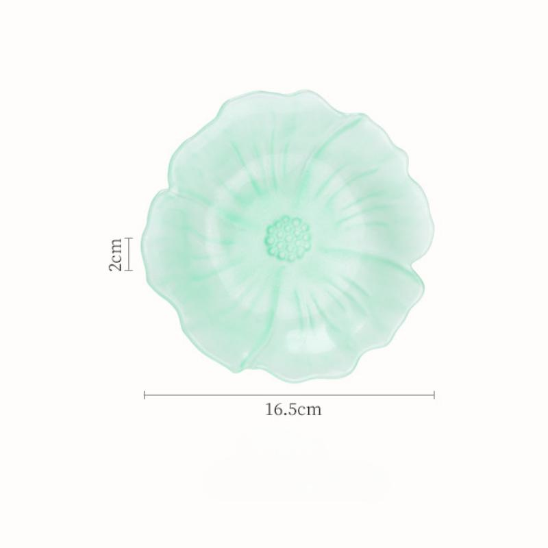 Household Tea Tray Flower Petal Small Tray Dim Sum Fruit Tray Japanese Style Kung Fu Tea Plate Coaster Table Decor Accessories