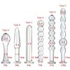Glass Anal Plug Six-piece Set Pulling Beads Dual Use Small Dildos Butt Plugs Masturbation Posterior Dilation Adult Sex Toys