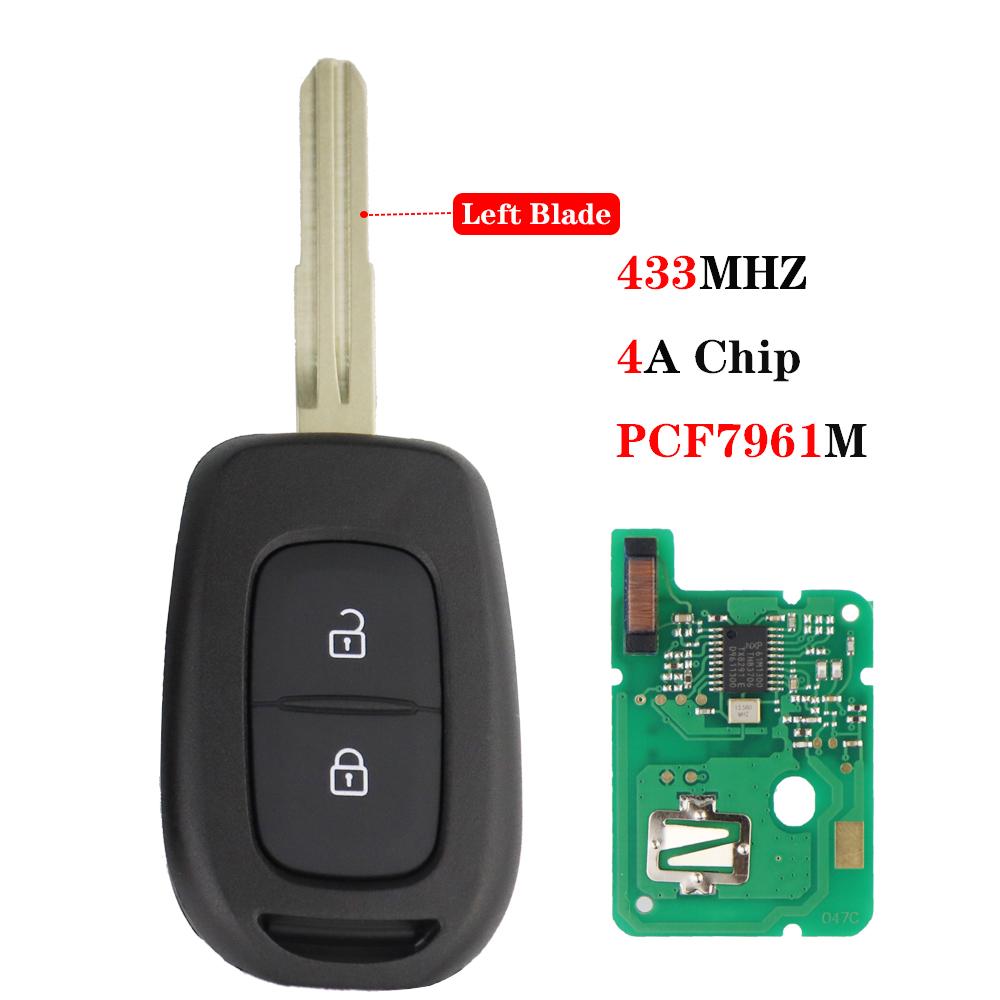 Remote Car Key For Renault Clio 4 Duster Sandero Symbol Kwid Dacia Logan Lodgy Dokker Trafic Master 433MHz 4A Chip No Logo Blade