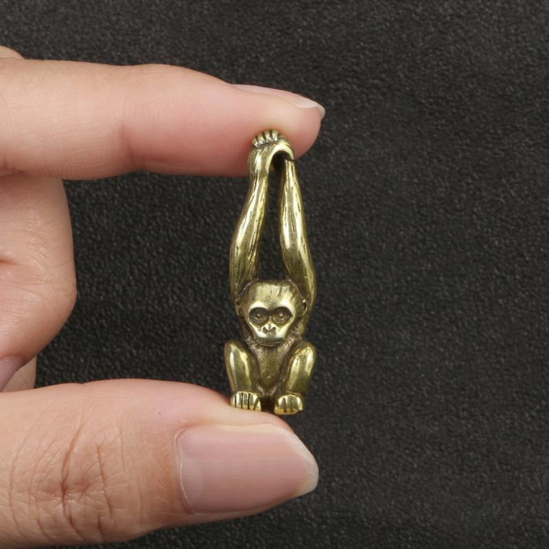 Brass Monkey Figurine Animal Statue Ornament Home Office Desk Decor Brass Monkey Figurine Animal Statue Ornament Miniatures