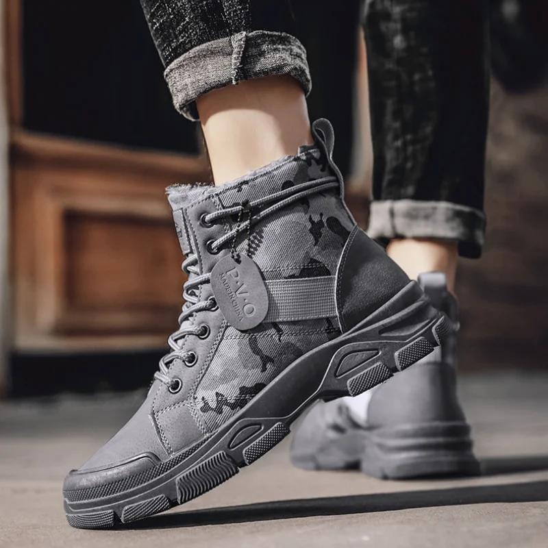 Male Shoes Non Slip Lace Up Casual Men's Snow Boots Sale Fashion In Promotion Classic Offers Y2k Size 45 Low Price High Quality