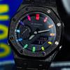 Casio Męski Zegarek Kryształowy, Analogowo-Cyfrowy, Seria Czarna GA-2100-1A1(Watch8--)