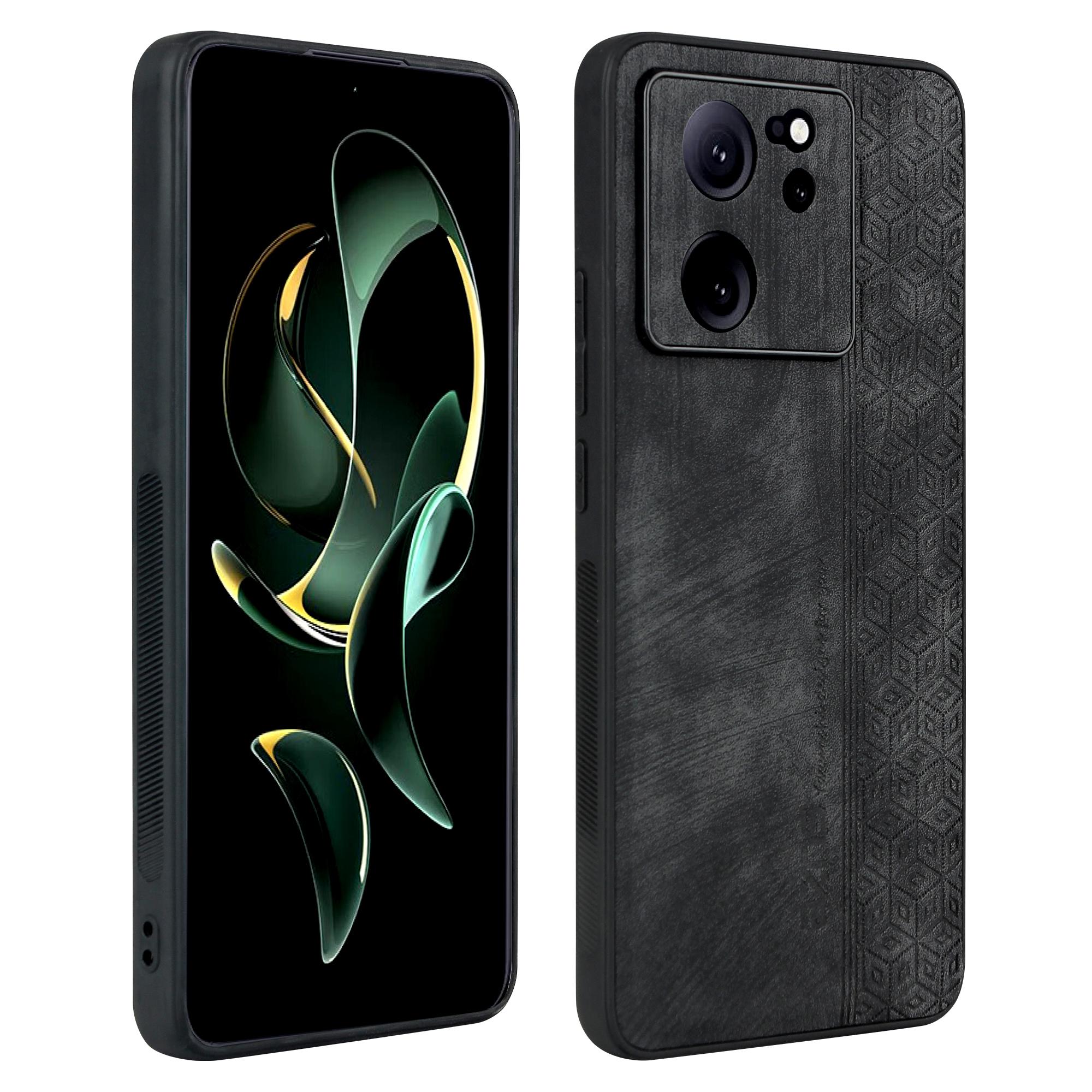 

AZNS For Xiaomi Redmi K60 Ultra/13T/13T Pro Case PU Leather Coated TPU Cellphone Cover Black
