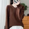 Damer Strikket Hettegenser 100% Ull Genser MODERN NEW SAGA Vinter Strikket Pullover Genser Myke Varme Ullgensere Jumper Strikket Topp