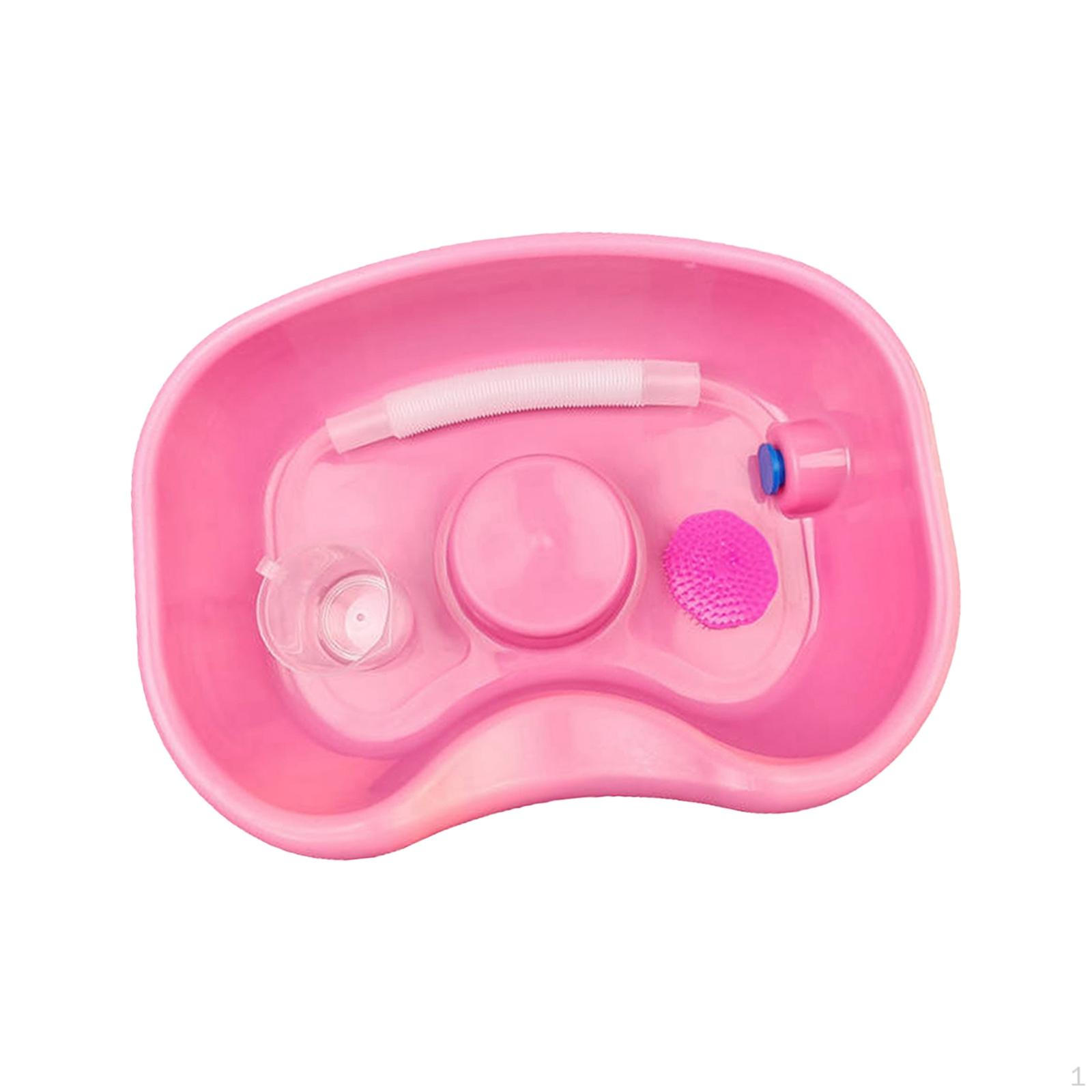 

Приліжковий шампунь для миття волосся в ванночці для миття волосся з подушкою для голови рожевий