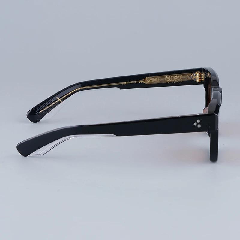 Quadratische Handgefertigte Acetat-Sonnenbrille Uv400 Designer Japanische Marke Klassische Herren Optische Vintage-Brille mit Sehstärke