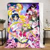 Japanischer Anime niedliches Cartoon-Thema Sailor Moon Tsukino Usagi Decke geeignet für Heimbetten, Sofabezüge, Büro-Nickerchen, Outdoor-Warme Decken O15