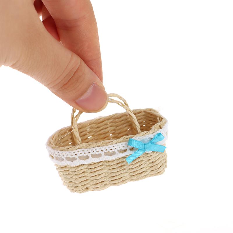 Mini Căsuță de Păpuși Drăguță Cadru Rattan Coș Împletit Manual Jucării Drăguțe Păpuși Decorațiune Miniatură