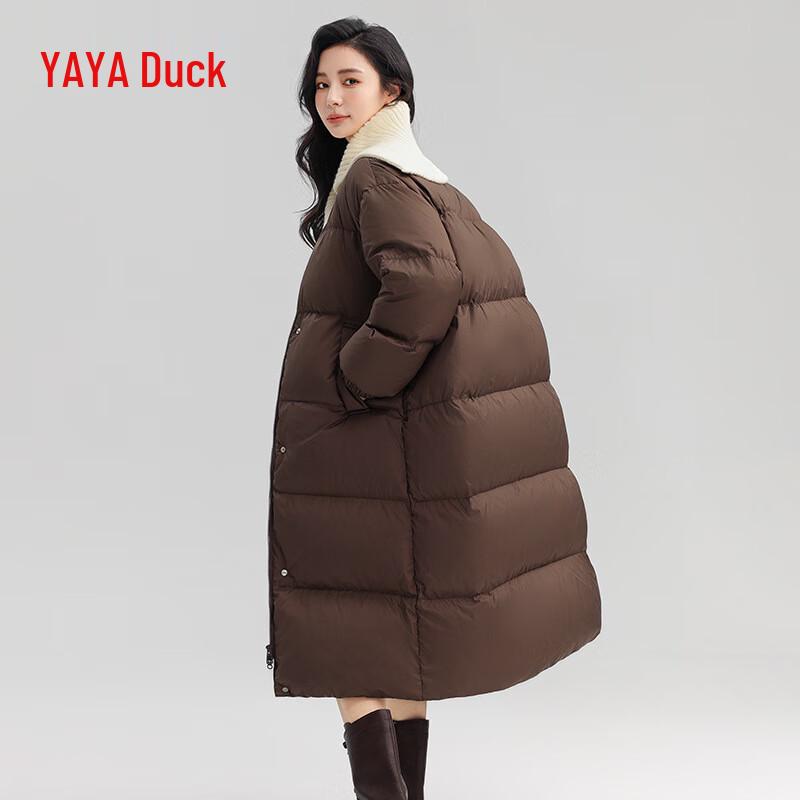 YAYA 2024 Women's Long Fashion Lapel Down Jacket
