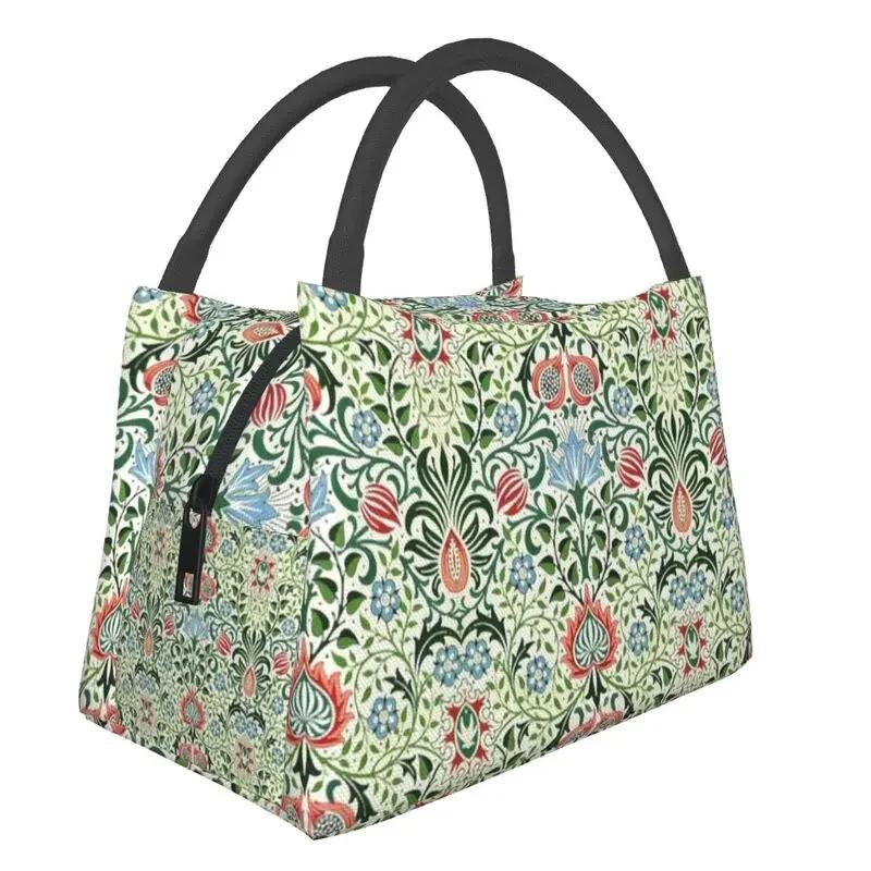 William Morris Insulated Lunch Bag for Women Portable Snakeshead Cooler Thermal Lunch Box Beach Camping Travel Shoulder Bag
