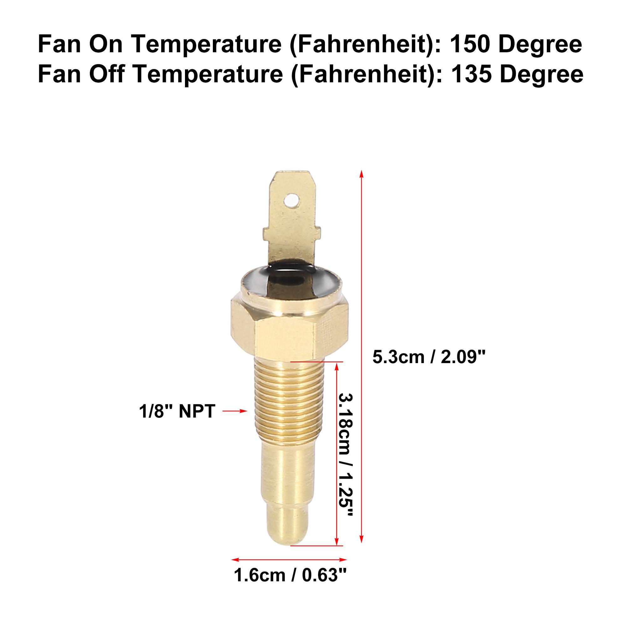 

X Autohaux Universal Car Radiator Fan Temperature Sensor Switch for Car 1/8 NPT 150 Degree on 135 Degree Off Auto Accessories 135-150 Degree