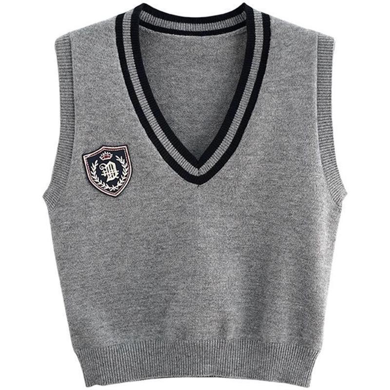 

Комплект свитера и рубашки с длинным рукавом в стиле JK Academy для осени/весны Large