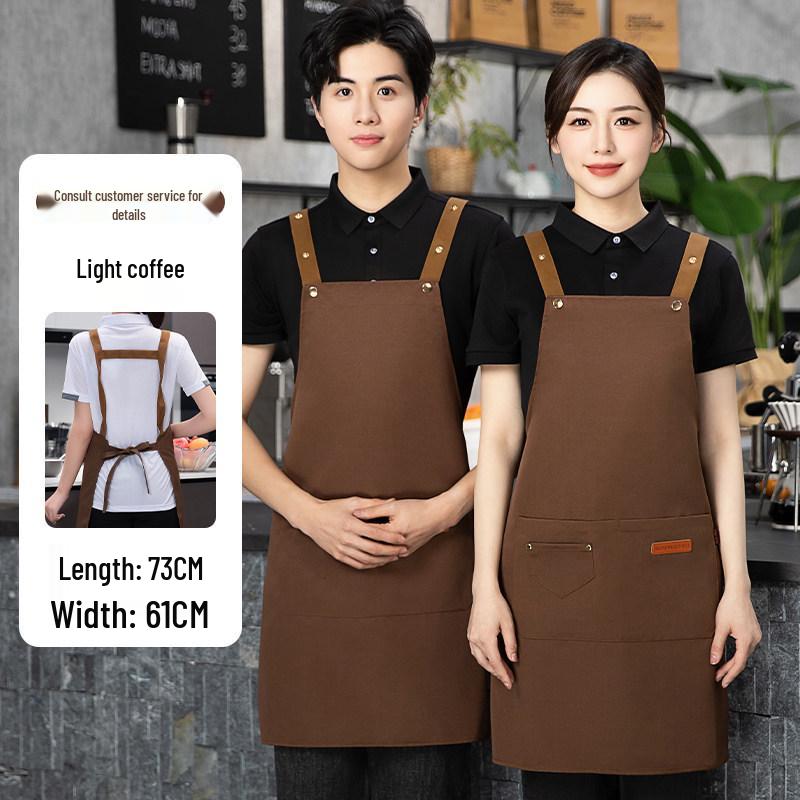 Women's Waterproof Chef Apron with Exquisite Shoulder Straps – Oilproof, Logo Customizable for Hotel and Kitchen Use