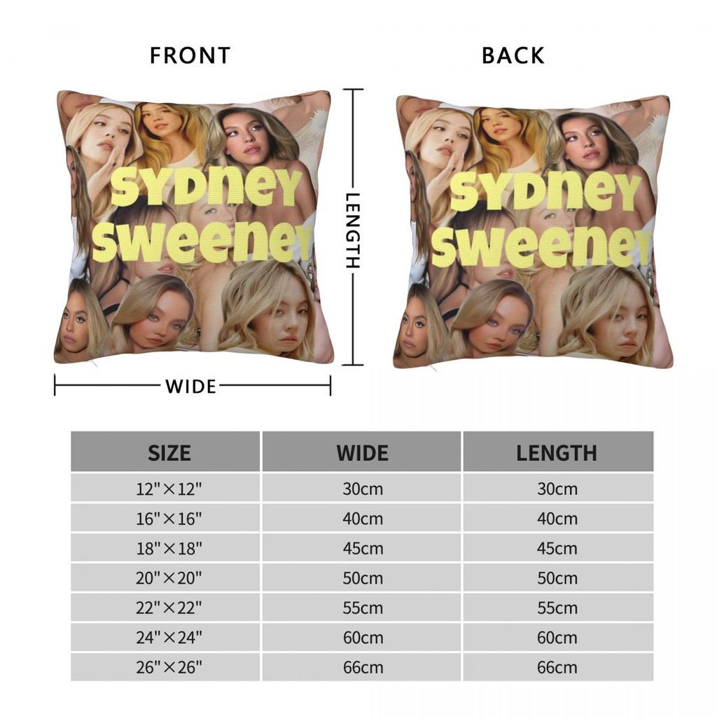Pillow Cover Sydney Sweeney American Actress Photo Pattern Cushion Cover Pillow Case For Sofa Bedroom Home Decor Pillowcases