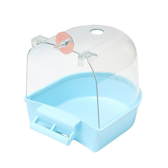 

Птичья ванна, отверстие для впрыска воды, стирка, химчистка, пластиковая утолщенная коробка для ванны для попугая синий