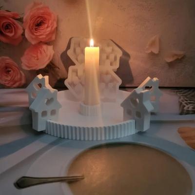 Ozdoby Love House Zásuvná silikonová forma 4 dutiny Komín Formičky na malé domky Sádrová forma na dort Love House Stolní dekorace