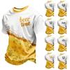 Herren Sommer Kurzarm T-Shirt mit Bierdruck Lässig Rundhalsausschnitt Bequeme Passform für den Alltag Festival Top