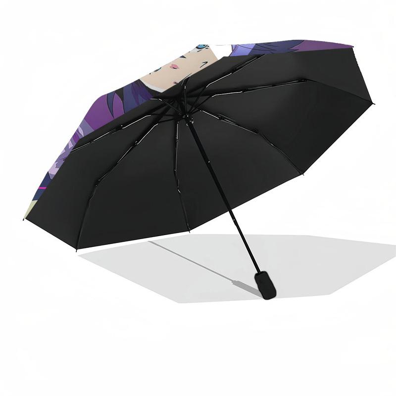 1pc Outdoor Umbrella with Magical Girl Design - Automatic Opening/Closing, Portable 3-Fold Design, 8-Bone Iron Frame, Perfect Gift for Fans, Trav