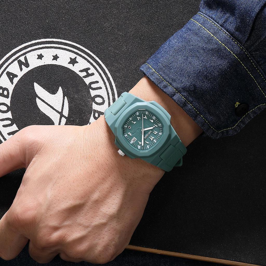 Megir 43MM Irregular Dial Men Watches Quartz Waterproof Sport Casual Wristwatch Clock Date Gifts for Man Montre Homme 8119