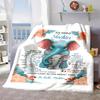 2026 New Arrivals 1pc Heartfelt Elephant-Themed Flannel Blanket with Inspirational Message for Son - Perfect Gift for Living Room & Bedroom, Light Blu
