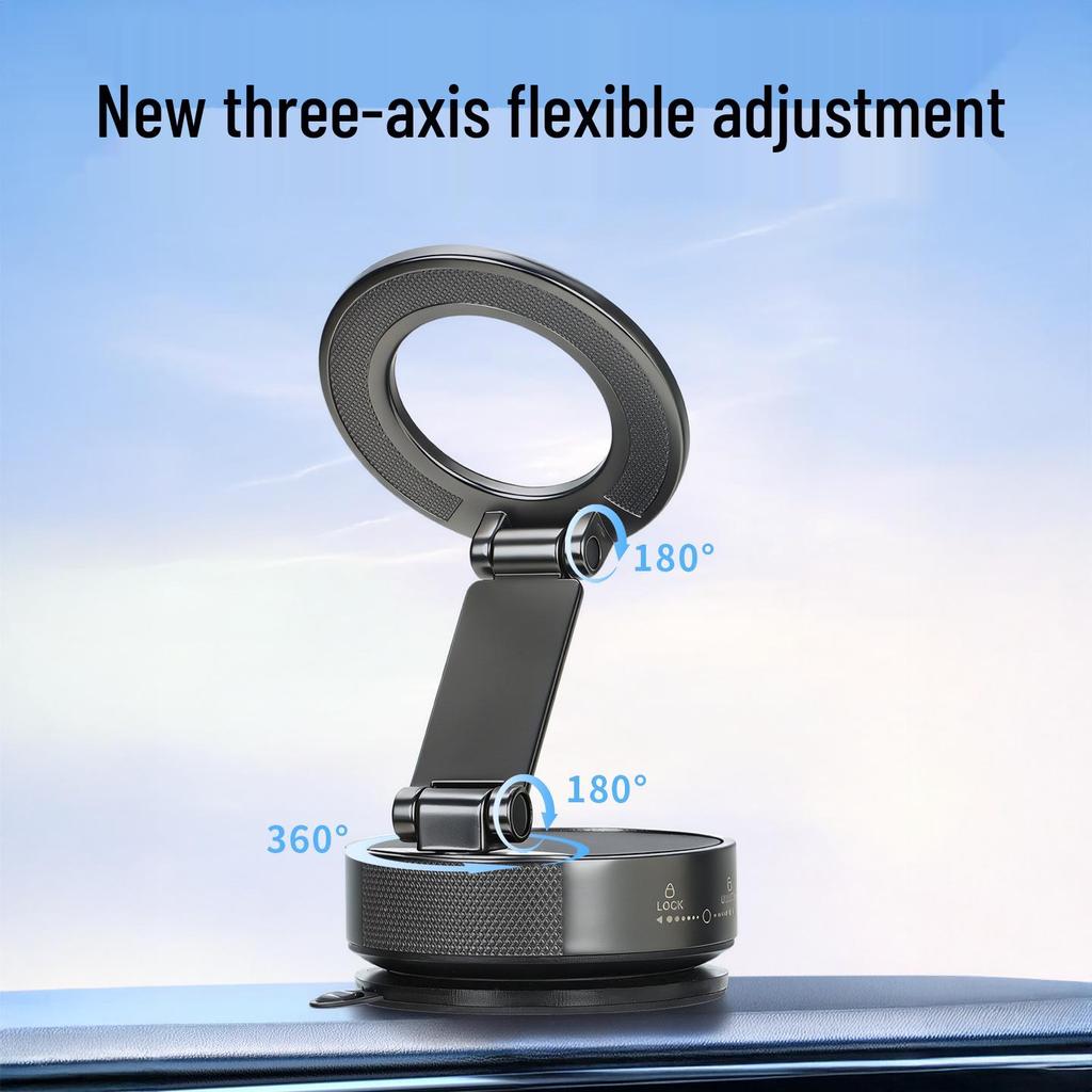 New Foldable Magnetic Car Phone Holder with Rotating Suction Cup