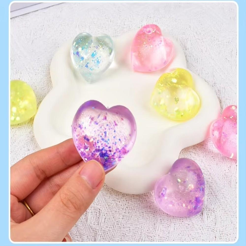 5pcs Color Changing Fidget Toy Heart Shaped Pinch Toy Kneading Toy Party Favor