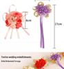 Korean Style Bridesmaid Wrist Corsage & Boutonniere – Simple Hand Flower Ring for Wedding Celebration