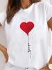 (Asian Size) Love Heart Letter Clothing Shirt Women Printed Lady Casual Short Sleeve T Tee Top Fashion Female Graphic T-shirts