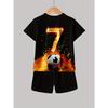 Fashionable 3D Printed Casual Pullover, Short Sleeved Shorts, Sports Shirt, Boys' Outdoor T-shirt Shorts