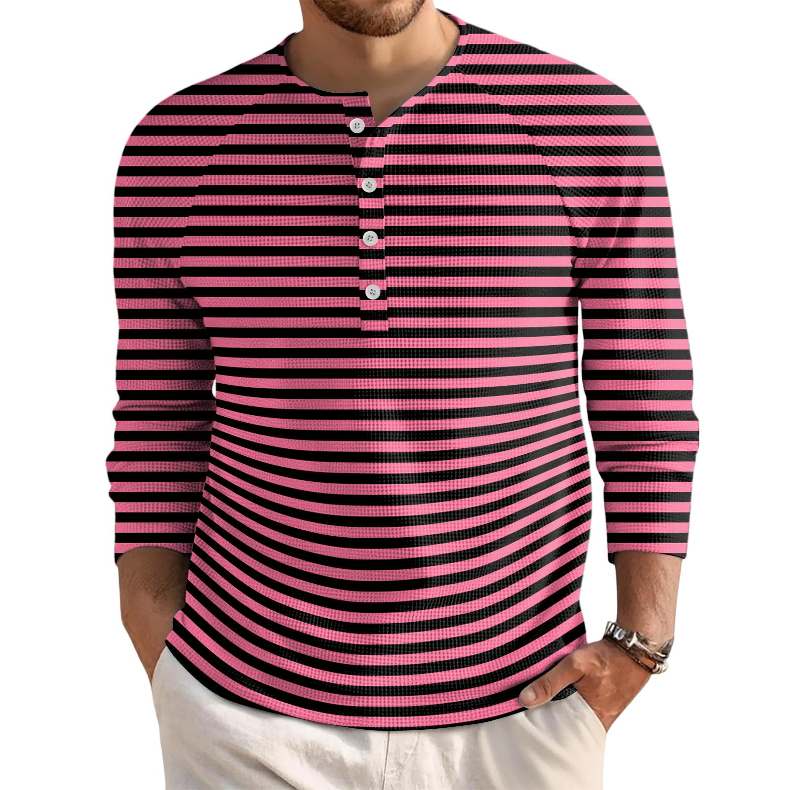 

Мужской свободный повседневный топ с длинным рукавом и воротником на пуговицах XXXL