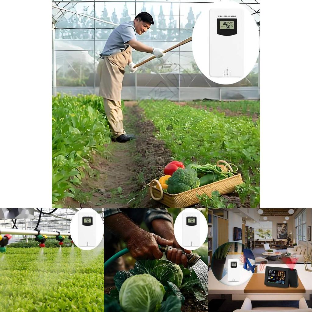 Weather Station Wireless Sensor Digital Display Clock For Outdoor Temperature And Humidity Monitoring