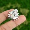 925 Silver Crown Chakra African Amethyst Stone Flower New Statement Ring Jewelry