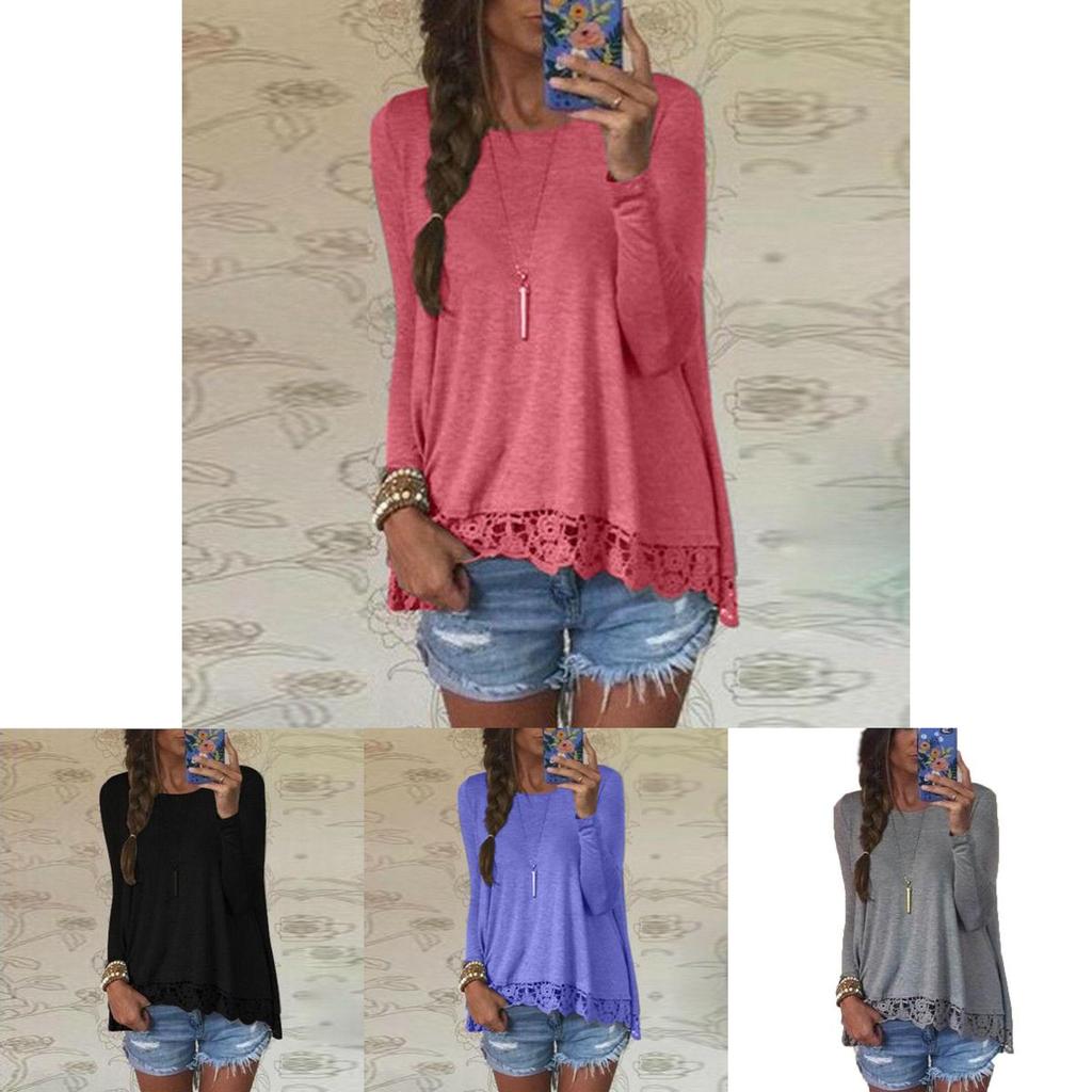 Timeless Elegance Femme Blouse Manches Longues With Lace Detailing In Comfortable Cotton