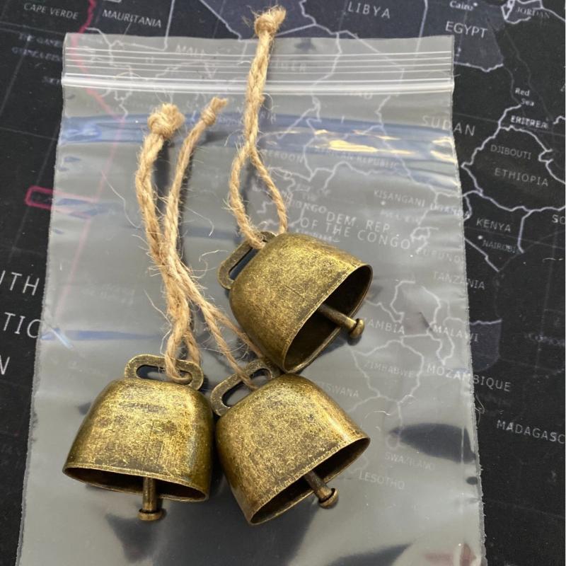 Cow And Sheep Bells Pet Copper Bells Christmas Decoration Jingle Bells With Hemp Rope Loud Bells Xmas Hanging Ornament