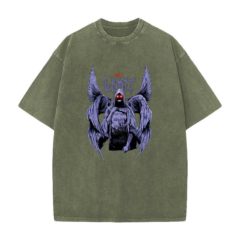 Anime Solo Leveling Sung Jin-Woo Igris Print T Shirt Men Manga Casual Tops Washed Cotton Tshirt Harajuku Male Breathable T-shirt