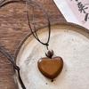 New Chinese Bodhi Brown National Style Love Long Necklace Autumn and Winter Premium Sweater Chain Women's Round Pendant Item Accessories