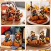 2 Herbst Vogelscheuche Holz Tischdekorationen für Thanksgiving, Kürbis Ahornblatt Esstisch, Kamin Bücherregal Dekoration