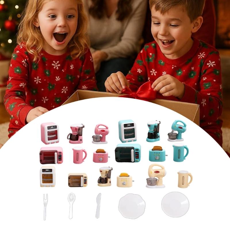 11Pcs Miniature Dollhouses Kitchen Appliances Set Realistic ABS Toy Accessories For Kids Pretend Play