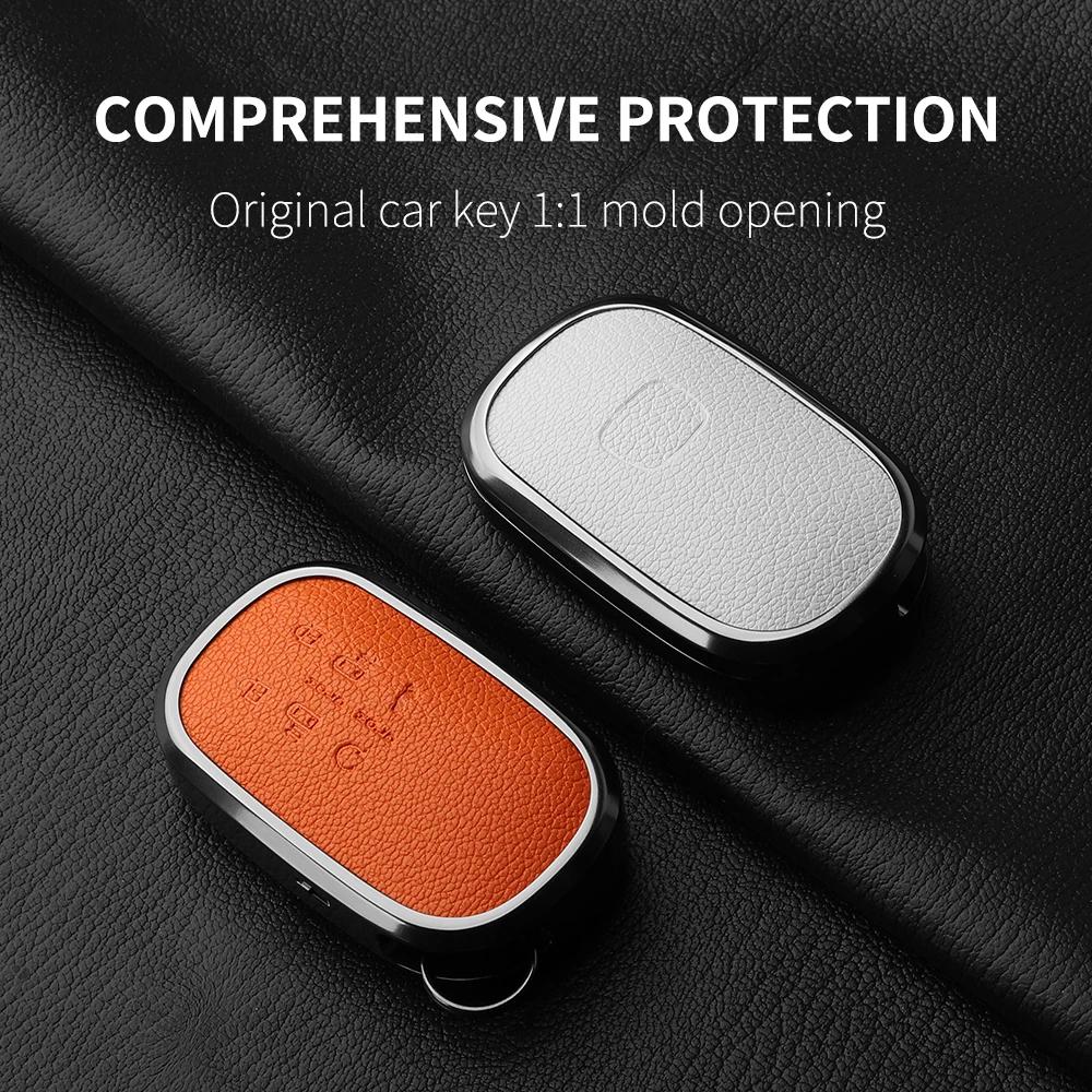 Aluminium Alloy Goatskin 6 Button Car Key Case Cover For Honda Stepwgn Rp6/Rp7/Rp8 Odyssey Freed Elysion Accessories