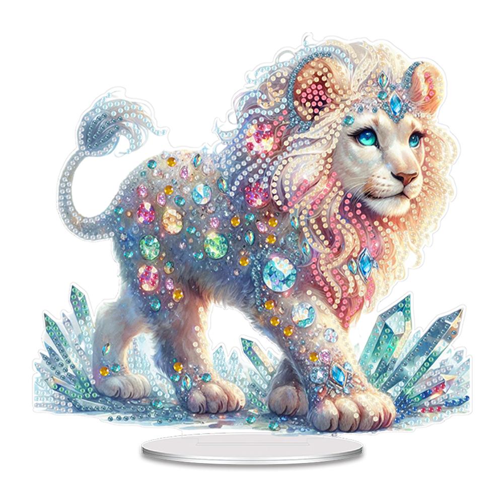 Acrylic Special Shaped Colorful Animals Diamond Painting Desktop Ornaments Kit Diamond Painting Desktop Decorations for Beginner