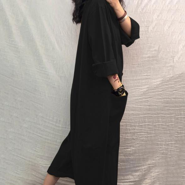 Women Autumn Design Simple Pockets Overalls Ladies Solid Stand Collar Casual Bottom Jumpsuit