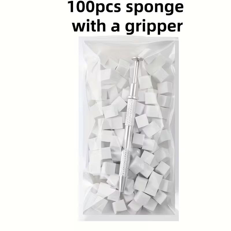 100pcs Pat-pat Gel Sponge Block, Grab-grab Clip, Nail Art Gradient Blush, Mini Tofu Block, Nail Salon Dedicated Grab-grab Pen