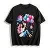 Mom And Baby Balloon Planet Print Casual Top Cosmic Family Wear Pure Cotton T-shirt